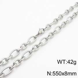 Personalized Steel Color 550 * 8mm O-shaped Chain Titanium Steel Necklace