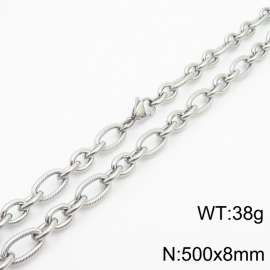 Personalized Steel Color 500 * 8mm O-shaped Chain Titanium Steel Necklace