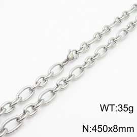 Personalized steel color 450 * 8mm O-chain titanium steel necklace