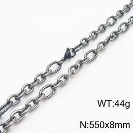 8*550mm Japanese and Korean wind machine weaving boiled black O-chain stainless steel men necklace