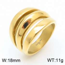 18mm Multi layer Men's Charm Ring Stainless Steel Gold Color Ring Fashion Jewelry Jewelry
