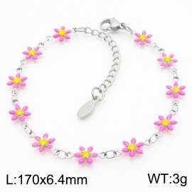 Stainless steel petal bracelet