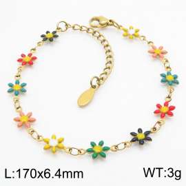 Stainless steel petal bracelet