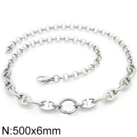 500mm Women Stainless Steel Double-Style Chain Necklace