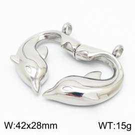 Detachable Magnetic Stainless Steel Paired Dolphins Pendant