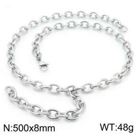 500mm Stainless Steel Lined Oval Links Necklace with Extension Chain