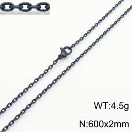 Stainless steel polished edge 0-shaped chain necklace