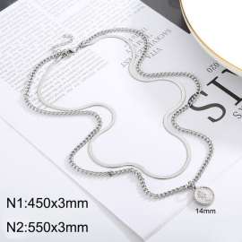 Stainless steel multi-layer necklace pendant