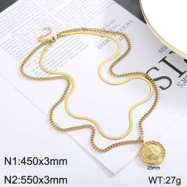 Stainless steel multi-layer necklace pendant
