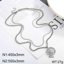 Stainless steel multi-layer necklace pendant
