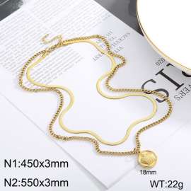 Stainless steel multi-layer necklace pendant