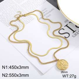 Stainless steel multi-layer necklace pendant