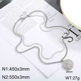 Stainless steel multi-layer necklace pendant