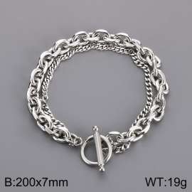 200mm Men Stainless Steel Double-Style Chains Bracelet with OT clasp