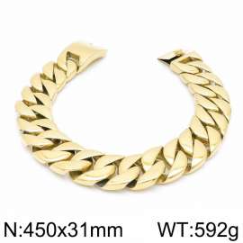 Men's Super Coarse Fashion Cast Polished Hip Hop Gold Plated Necklace Dog Chain