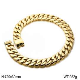 Men's Super Coarse Fashion Cast Polished Hip Hop Gold Plated Necklace Dog Chain