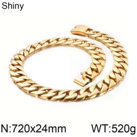 Hip Hop Dog Chain Casting Jewelry Hegemonic Titanium Steel Men's Thick Necklace Gold-Plating Necklace