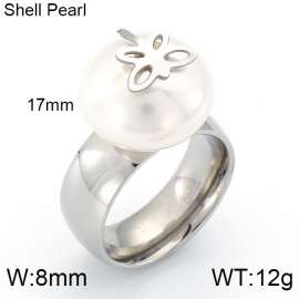 SS Shell Pearl Rings