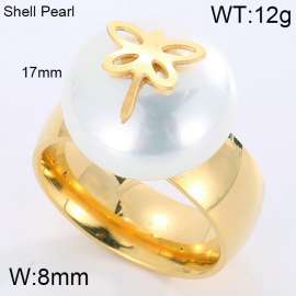 SS Shell Pearl Rings