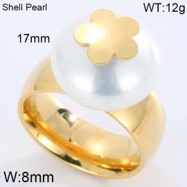 SS Shell Pearl Rings