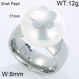 SS Shell Pearl Rings