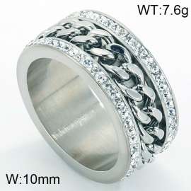 Stainless Steel Stone&Crystal Ring