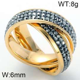 Stainless Steel Stone&Crystal Ring