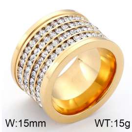 Stainless Steel Stone&Crystal Ring