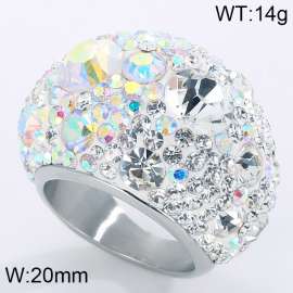 Stainless Steel Stone&Crystal Ring