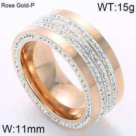 Stainless Steel Stone&Crystal Ring