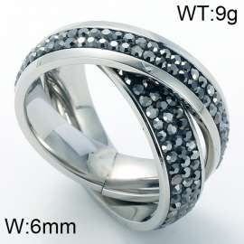 Stainless Steel Stone&Crystal Ring