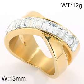 Stainless Steel Stone&Crystal Ring