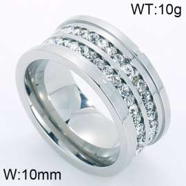 Stainless Steel Stone&Crystal Ring