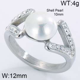 Stainless Steel Stone&Crystal Ring