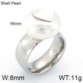 SS Shell Pearl Rings