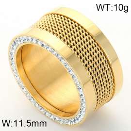 Stainless Steel Stone&Crystal Ring