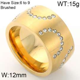 Stainless Steel Stone&Crystal Ring