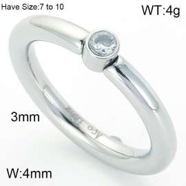 Stainless Steel Stone&Crystal Ring