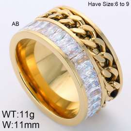 Stainless Steel Stone&Crystal Ring