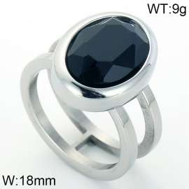 Stainless Steel Stone&Crystal Ring