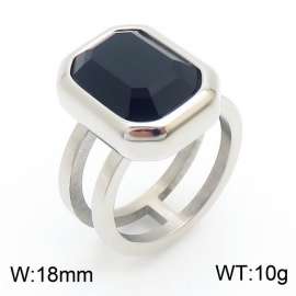 Stainless Steel Stone&Crystal Ring