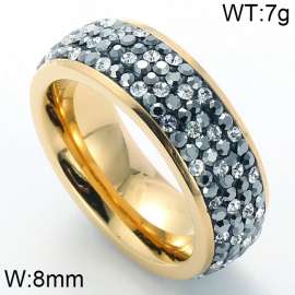 Stainless Steel Stone&Crystal Ring