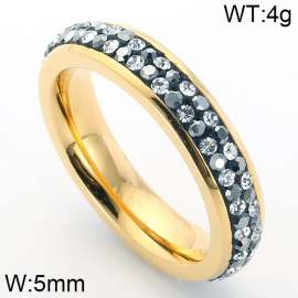 Stainless Steel Stone&Crystal Ring