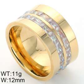 Stainless Steel Stone&Crystal Ring