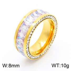 Stainless Steel Stone&Crystal Ring