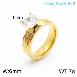 Stainless Steel Stone&Crystal Ring
