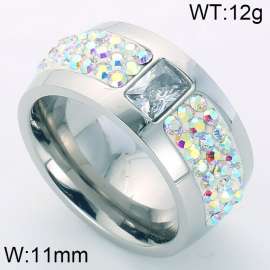 Stainless Steel Stone&Crystal Ring