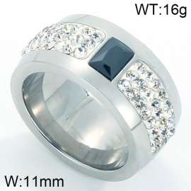 Stainless Steel Stone&Crystal Ring