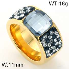 Stainless Steel Stone&Crystal Ring