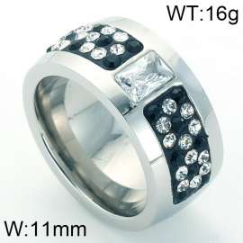 Stainless Steel Stone&Crystal Ring